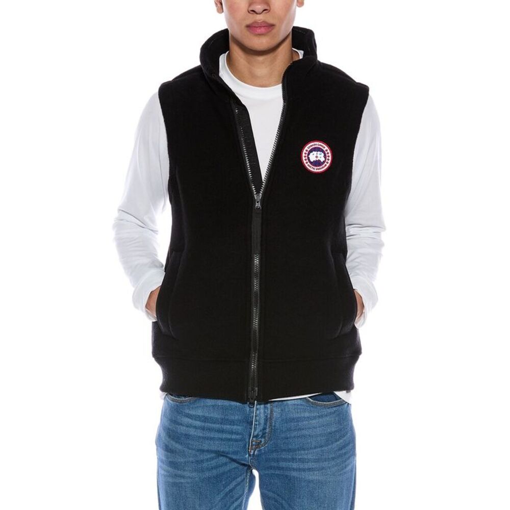 Canada Goose Mens  Mersey Fleece Wool-Blend Vest, Black